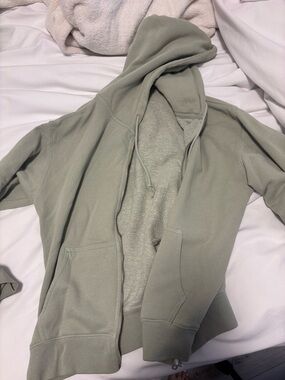 Brandy Melville Sage Green Zip-Up Hoodie